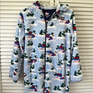 Vineyard Vines Blue Snowman Fleece onsie
